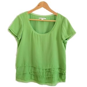 Banana Republic Short Sleeve Silk Tiered Top